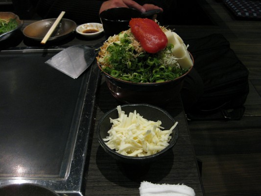 明太子とチーズのもんじゃ焼