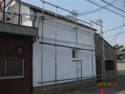 土蔵遮熱塗料スピンオフ仕上げ